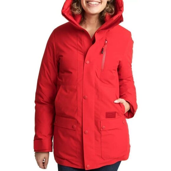 Askov Finlayson Winter Parka Puffer Womens XS Red Cardinal Featherless - Picture 1 of 4